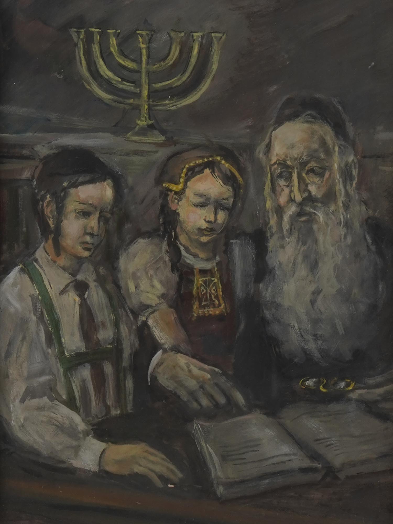 JUDAICA GOUACHE PAINTING TEACHING BY JOSEF BROZ PIC-1